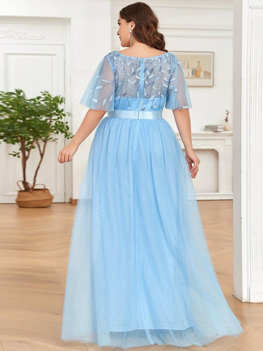 pretty SAPHIR|Plus Size Women's Embroidery Bridesmaid Dress with Short Sleeve - Image 32
