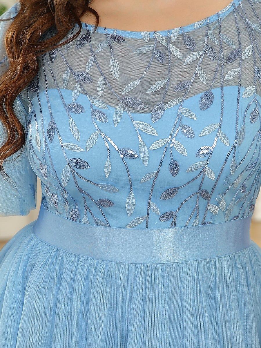 pretty SAPHIR|Plus Size Women's Embroidery Bridesmaid Dress with Short Sleeve - Image 34