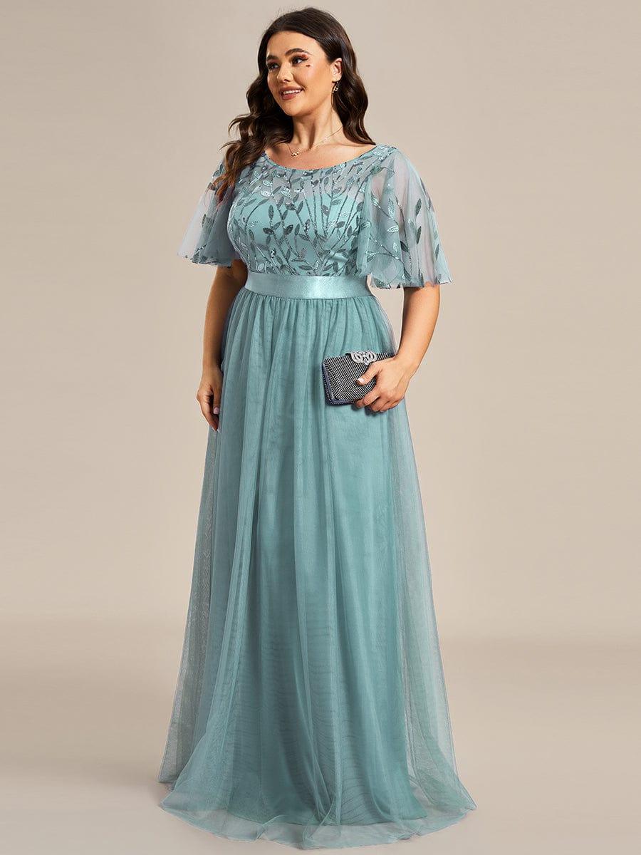 pretty SAPHIR|Plus Size Women's Embroidery Bridesmaid Dress with Short Sleeve - Image 54