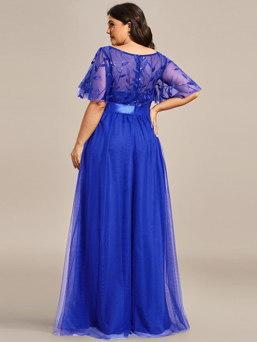 pretty SAPHIR|Plus Size Women's Embroidery Bridesmaid Dress with Short Sleeve - Image 66