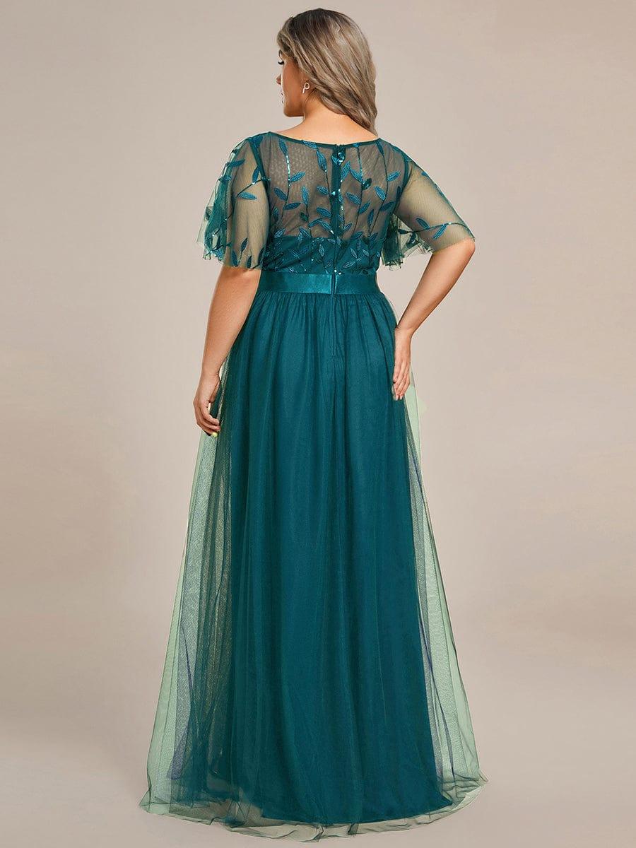 pretty SAPHIR|Plus Size Women's Embroidery Bridesmaid Dress with Short Sleeve - Image 81