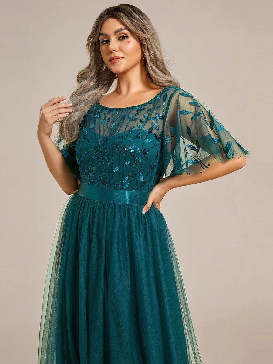 pretty SAPHIR|Plus Size Women's Embroidery Bridesmaid Dress with Short Sleeve - Image 82