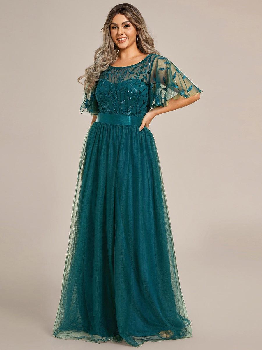 pretty SAPHIR|Plus Size Women's Embroidery Bridesmaid Dress with Short Sleeve - Image 83