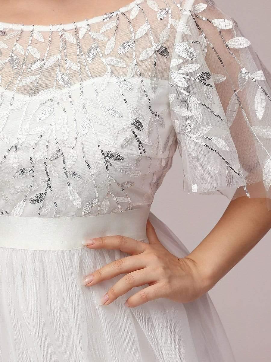 pretty SAPHIR|Plus Size Women's Embroidery Bridesmaid Dress with Short Sleeve - Image 92