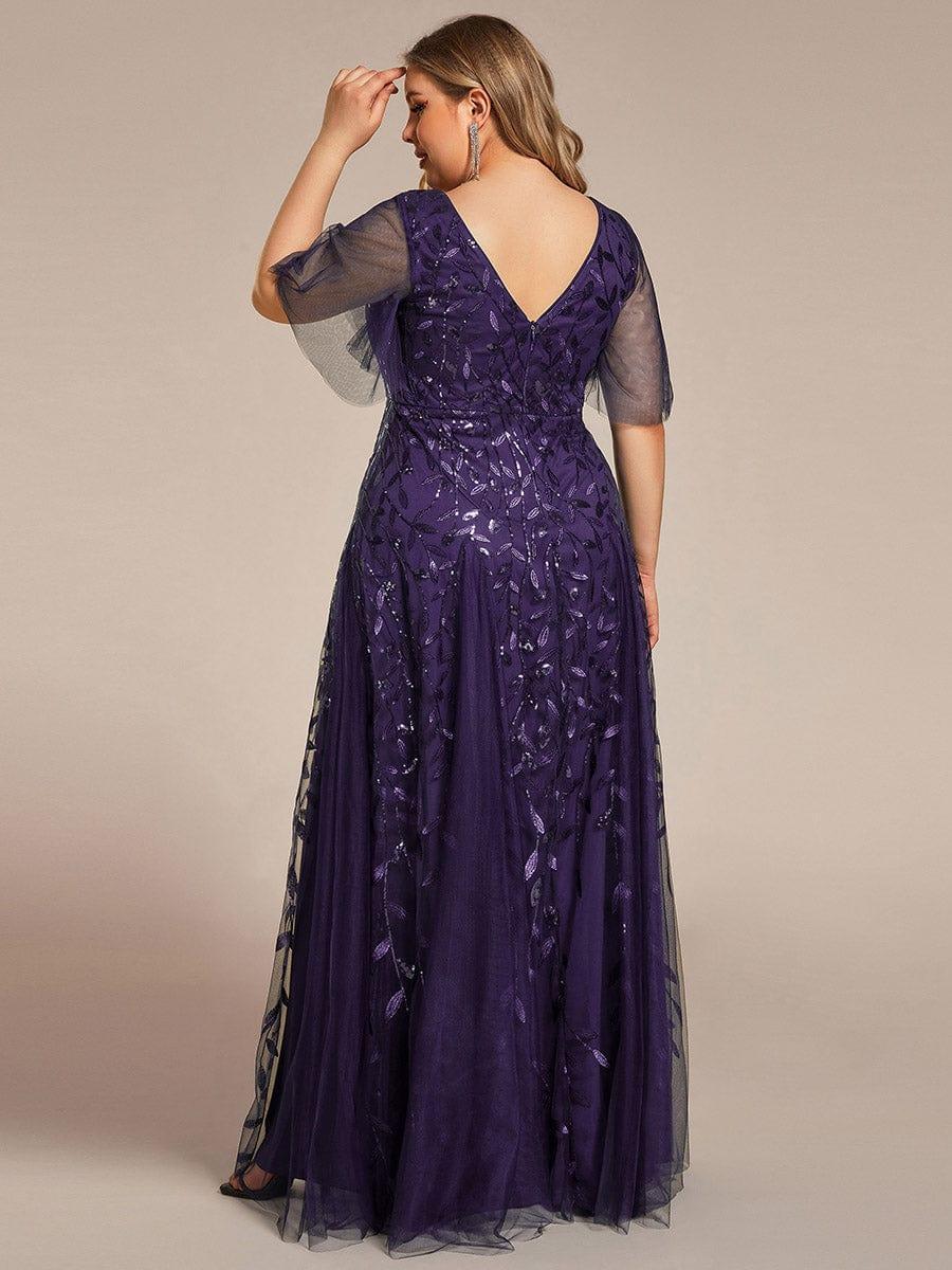 ever ASTRAL|Stunning V Neck Long Wedding Guest Dress with Ruffle Sleeves - Image 151