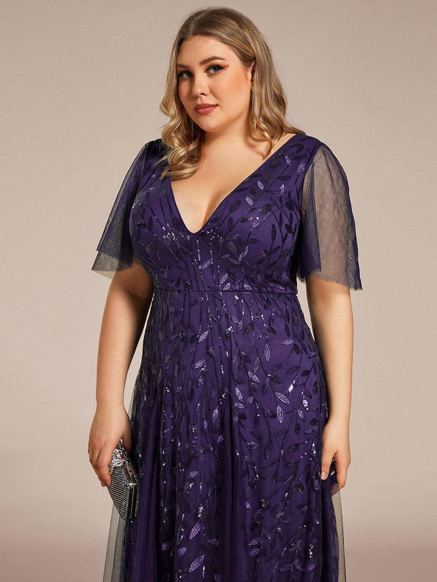 ever ASTRAL|Stunning V Neck Long Wedding Guest Dress with Ruffle Sleeves - Image 152