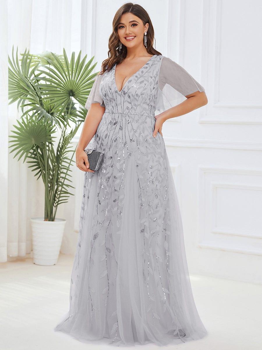 ever ASTRAL|Stunning V Neck Long Wedding Guest Dress with Ruffle Sleeves - Image 28