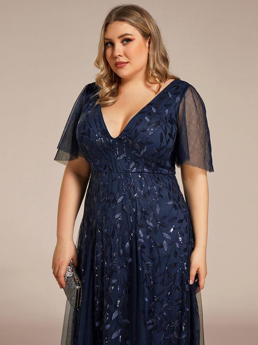 ever ASTRAL|Stunning V Neck Long Wedding Guest Dress with Ruffle Sleeves - Image 62