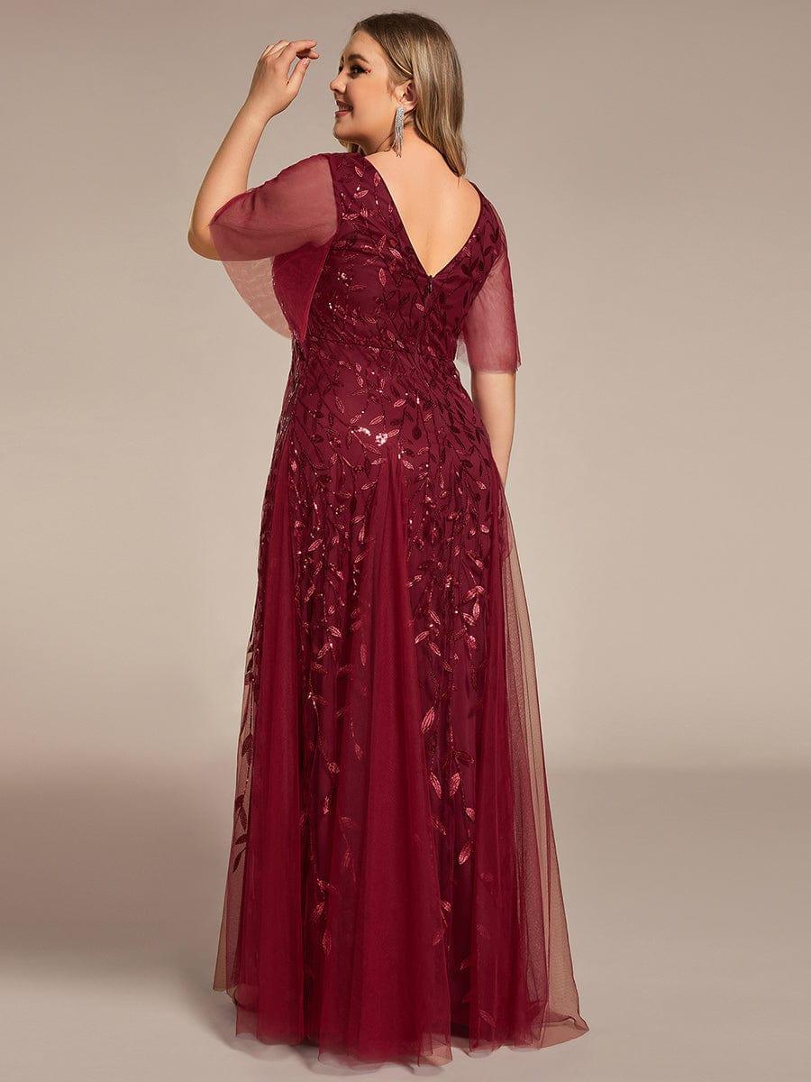 ever ASTRAL|Stunning V Neck Long Wedding Guest Dress with Ruffle Sleeves - Image 77