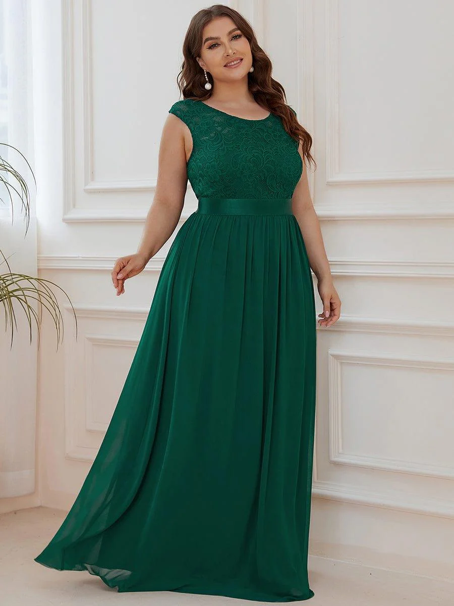Round Neck Lace Bodice Bridesmaid Dress(Final Sale) - Image 10