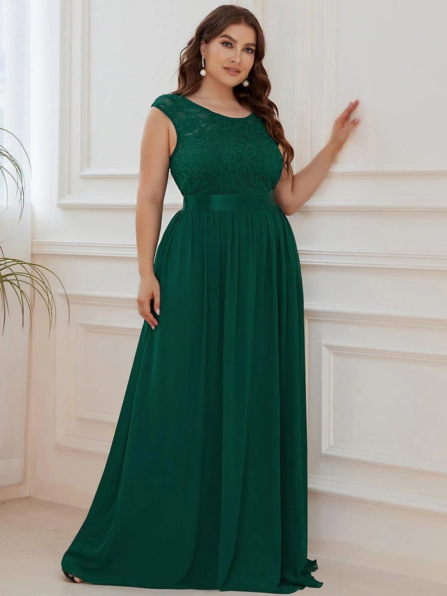 Round Neck Lace Bodice Bridesmaid Dress(Final Sale) - Image 6