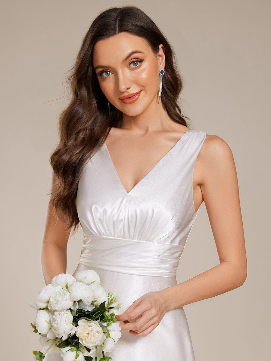 ever INDY|Sleeveless Empire Waist Satin Maxi Bridesmaid Dress With Pockets - Image 47