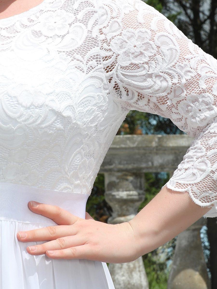 ever FAUN|Elegant Round Neck A Line See-Through Lace Bridesmaid Dress - Image 52