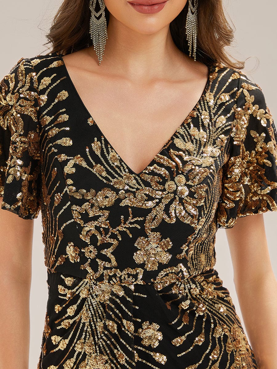 ever PALMER|Sequin Ruffle Sleeve Evening Dress - Image 35