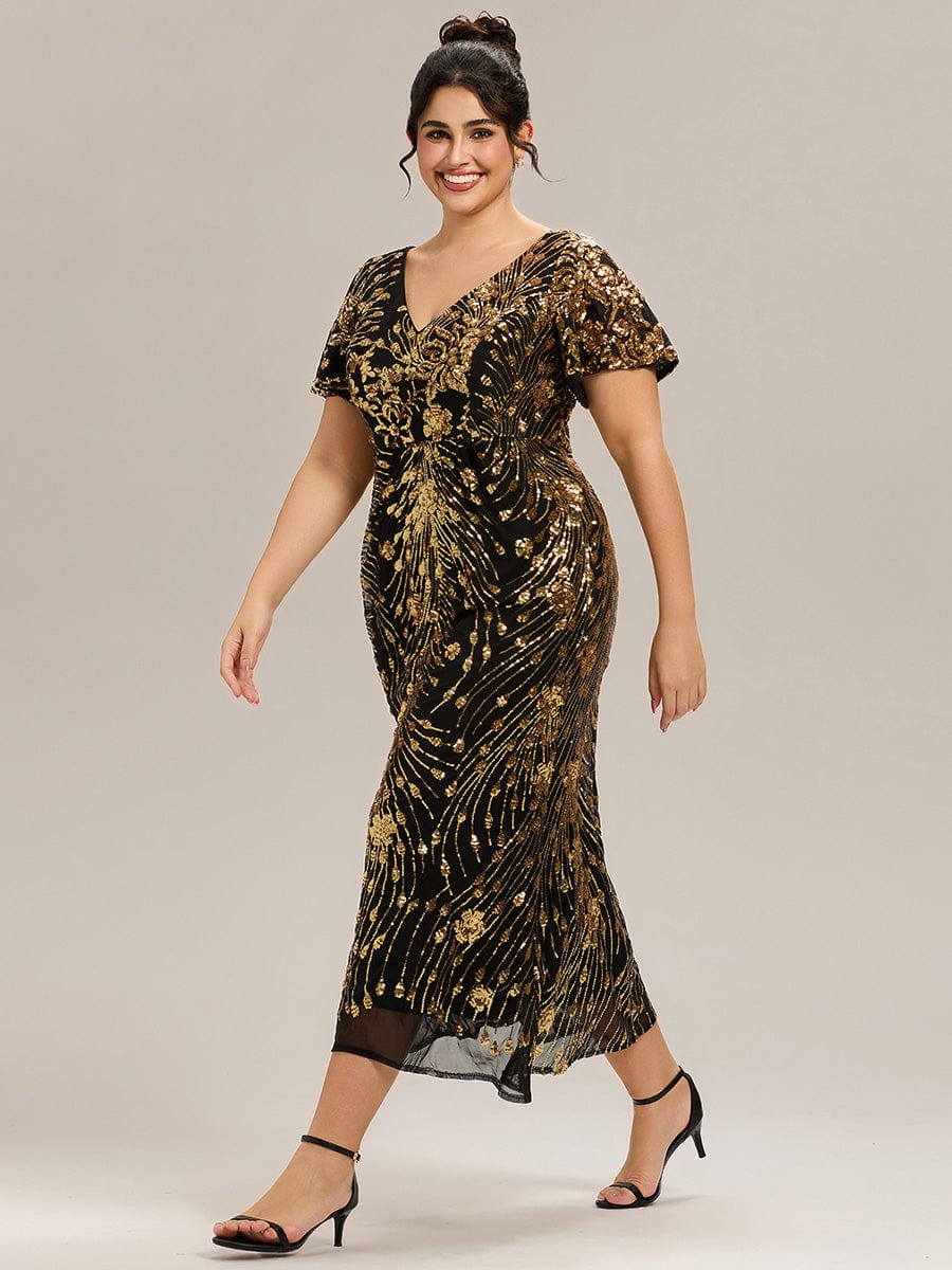 ever PALMER|Sequin Ruffle Sleeve Evening Dress - Image 41