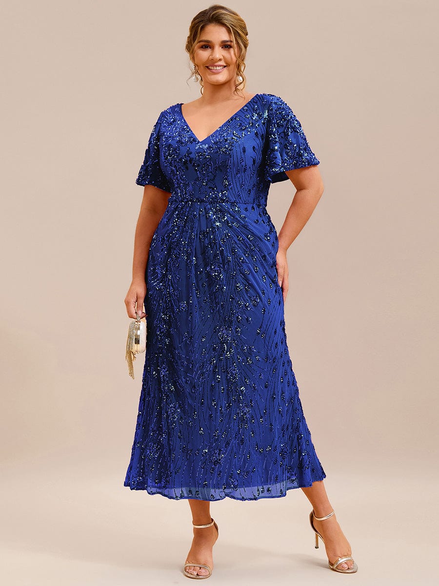 ever PALMER|Sequin Ruffle Sleeve Evening Dress - Image 48