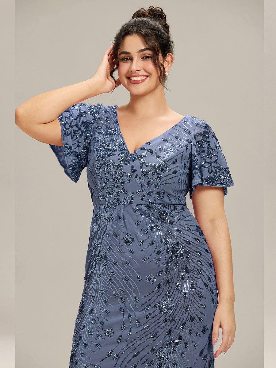 ever PALMER|Sequin Ruffle Sleeve Evening Dress - Image 60