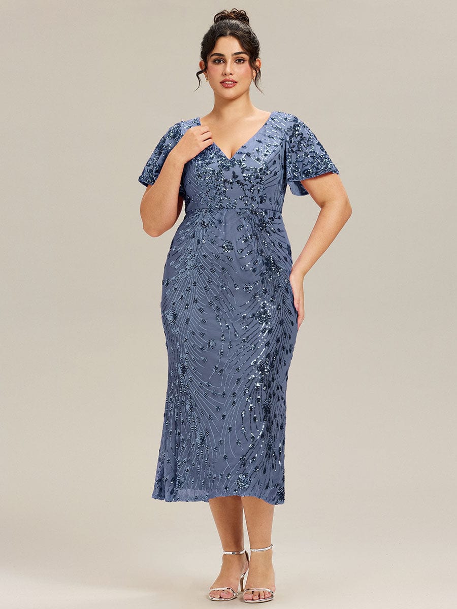 ever PALMER|Sequin Ruffle Sleeve Evening Dress - Image 61