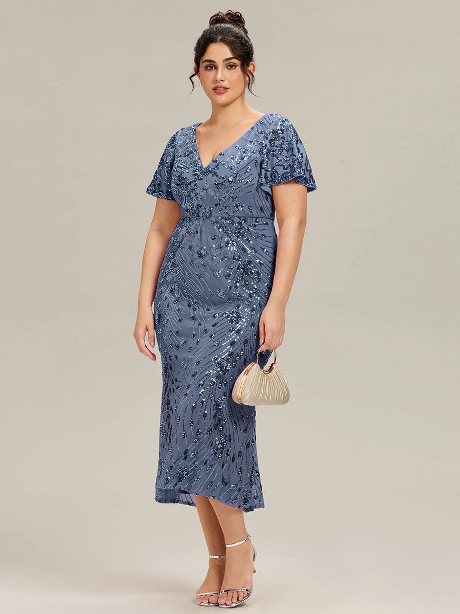 ever PALMER|Sequin Ruffle Sleeve Evening Dress - Image 62