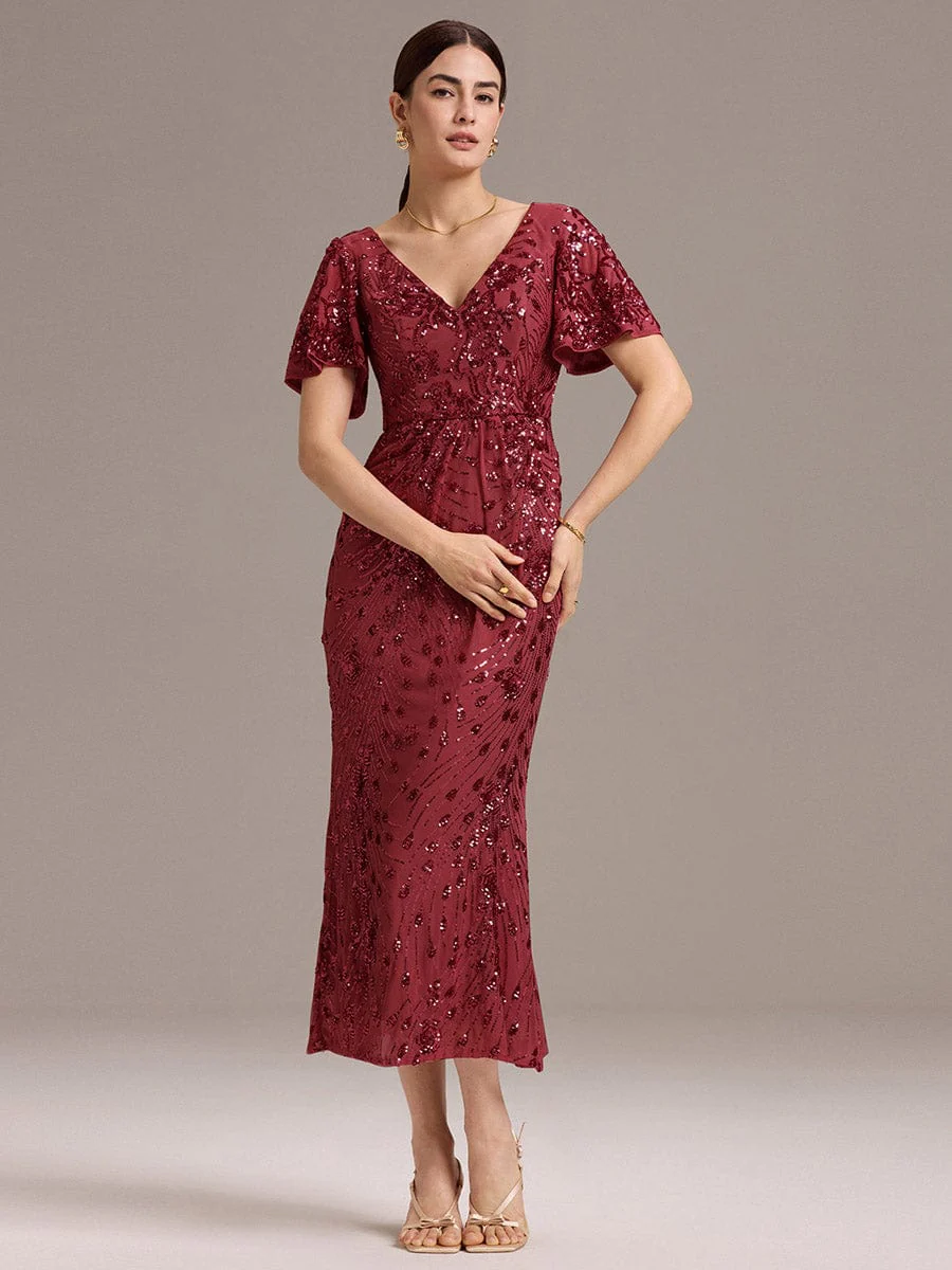 ever PALMER|Sequin Ruffle Sleeve Evening Dress - Image 66