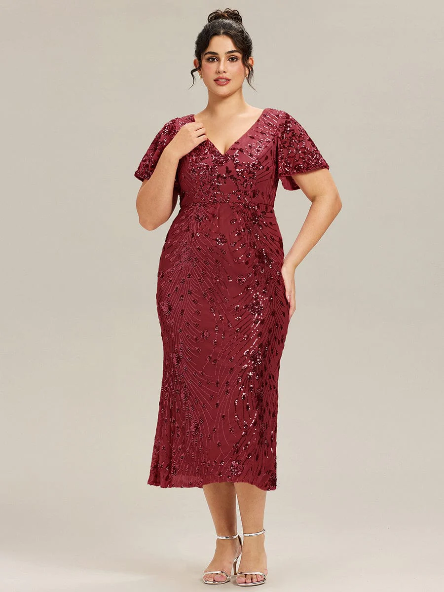 ever PALMER|Sequin Ruffle Sleeve Evening Dress - Image 71
