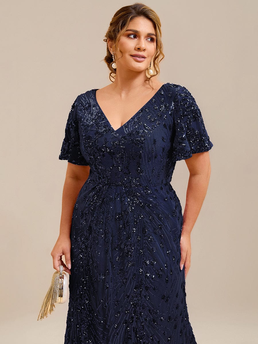 ever PALMER|Sequin Ruffle Sleeve Evening Dress - Image 78