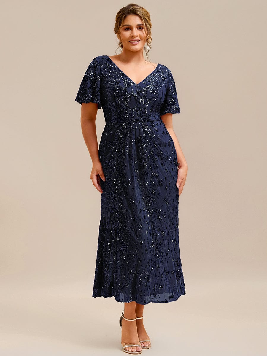 ever PALMER|Sequin Ruffle Sleeve Evening Dress - Image 80