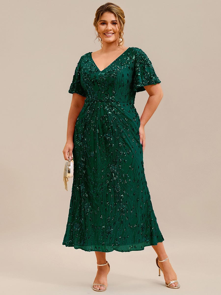 ever PALMER|Sequin Ruffle Sleeve Evening Dress - Image 86