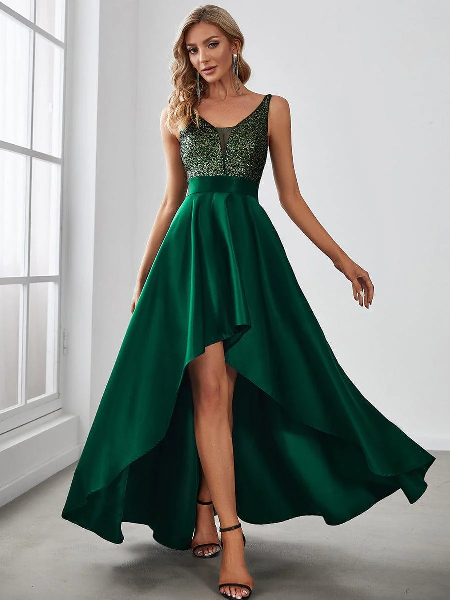 ever ALYNA|Sexy Backless Sparkly Prom Dresses for Women with Irregular Hem - Image 35