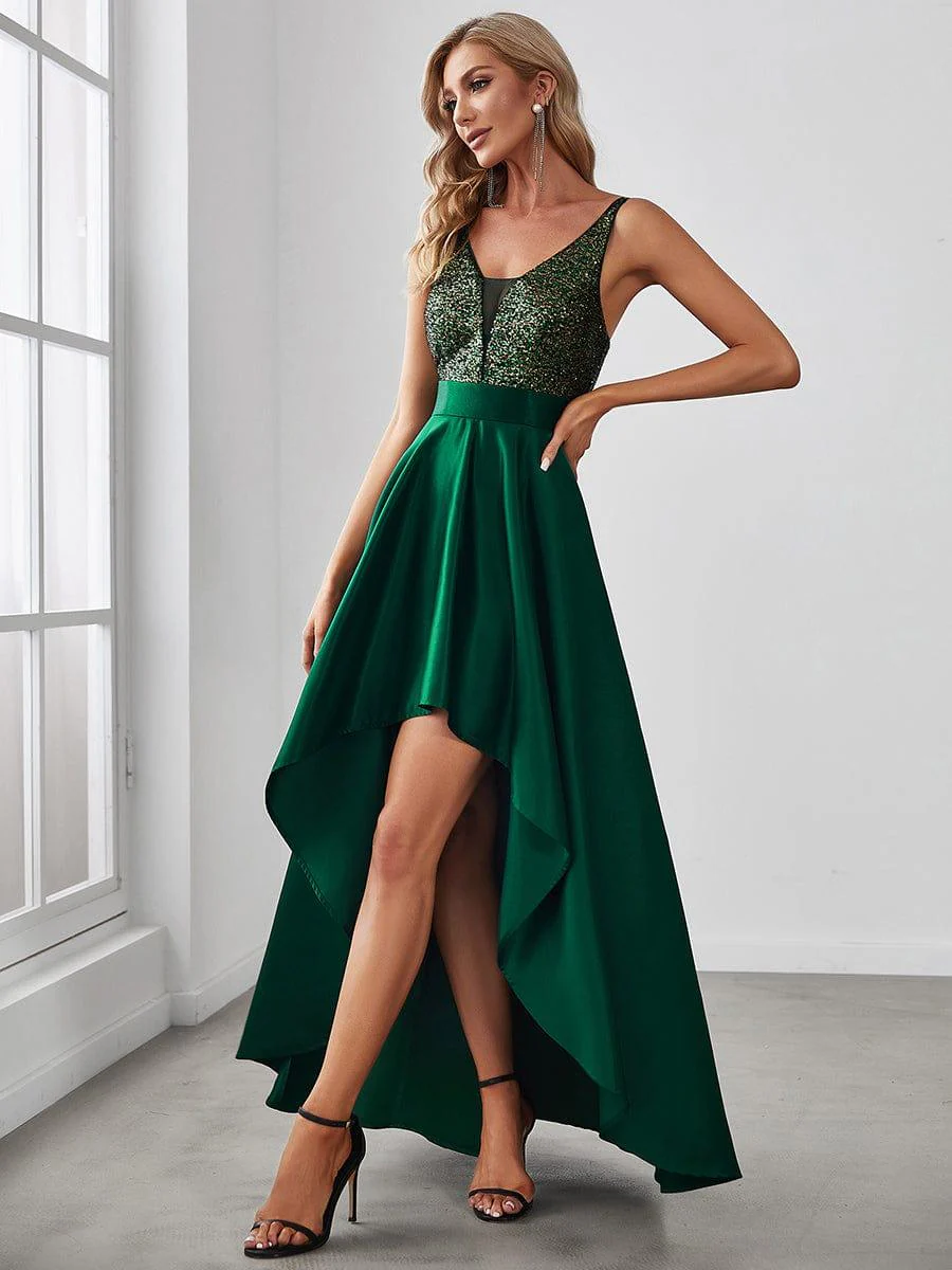 ever ALYNA|Sexy Backless Sparkly Prom Dresses for Women with Irregular Hem - Image 38
