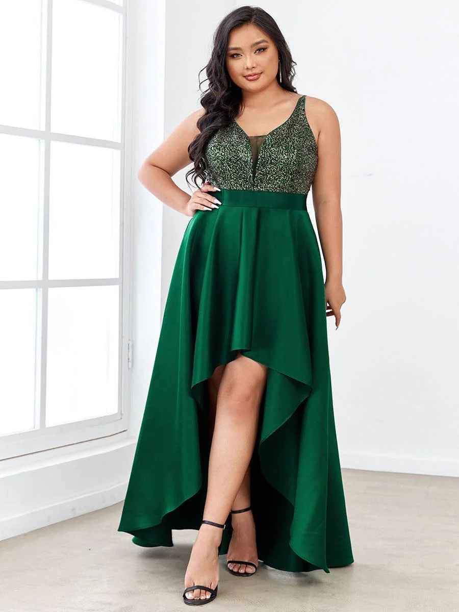 ever ALYNA|Sexy Backless Sparkly Prom Dresses for Women with Irregular Hem - Image 40