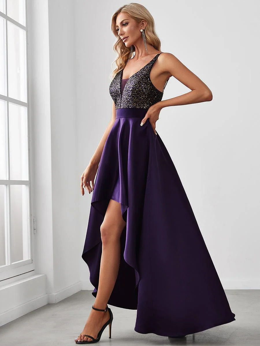 ever ALYNA|Sexy Backless Sparkly Prom Dresses for Women with Irregular Hem - Image 46