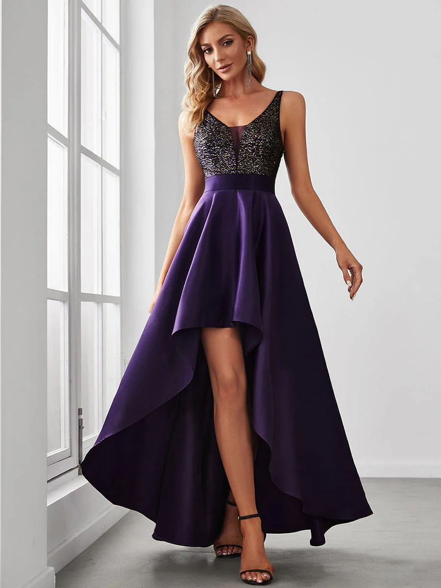 ever ALYNA|Sexy Backless Sparkly Prom Dresses for Women with Irregular Hem - Image 47