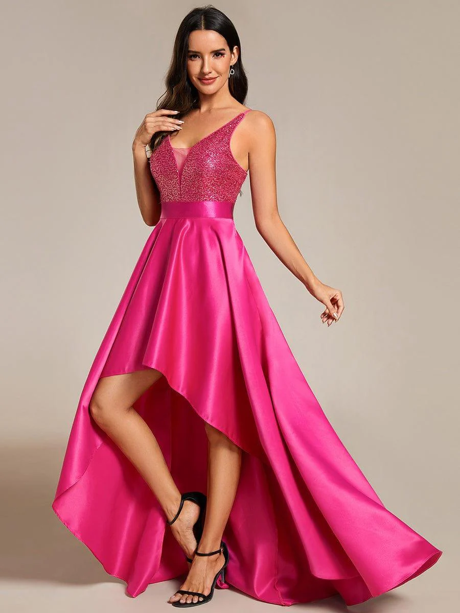 ever ALYNA|Sexy Backless Sparkly Prom Dresses for Women with Irregular Hem - Image 59