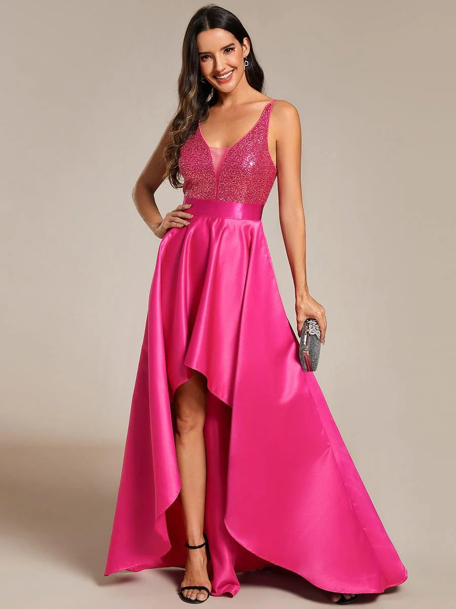 ever ALYNA|Sexy Backless Sparkly Prom Dresses for Women with Irregular Hem - Image 62