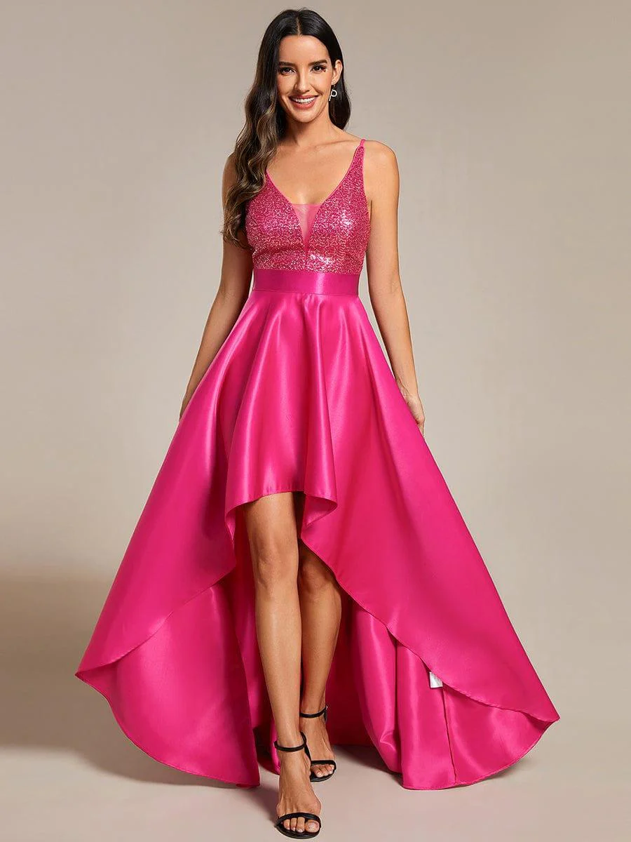 ever ALYNA|Sexy Backless Sparkly Prom Dresses for Women with Irregular Hem - Image 63