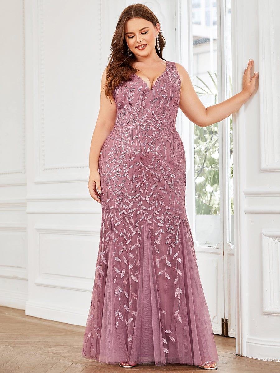 ever ORIEL|Sexy Double V-Neck Mermaid Sequin Evening Maxi Dress for Women - Image 19