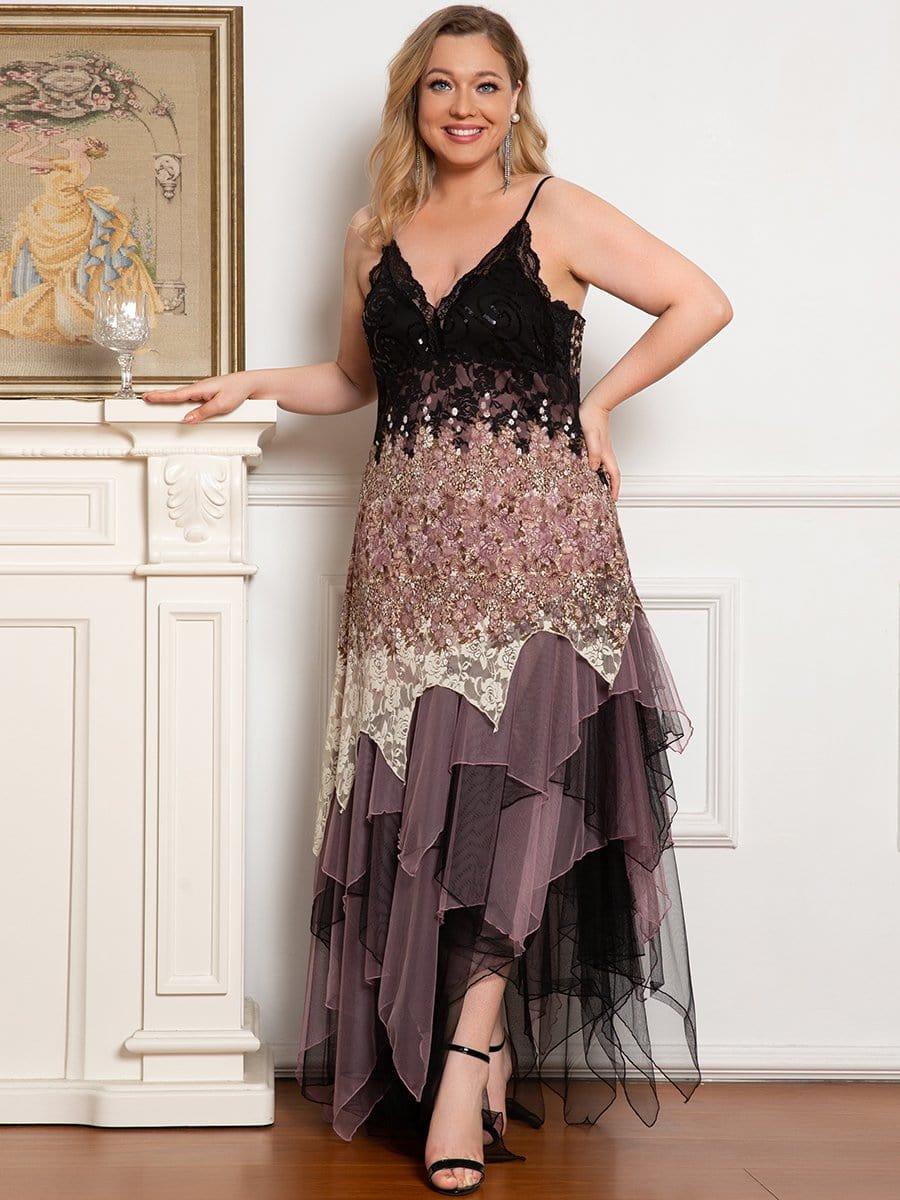 Sexy V Neck Irregular Hem Plus Size Prom Dresses(Final Sale) - Image 11