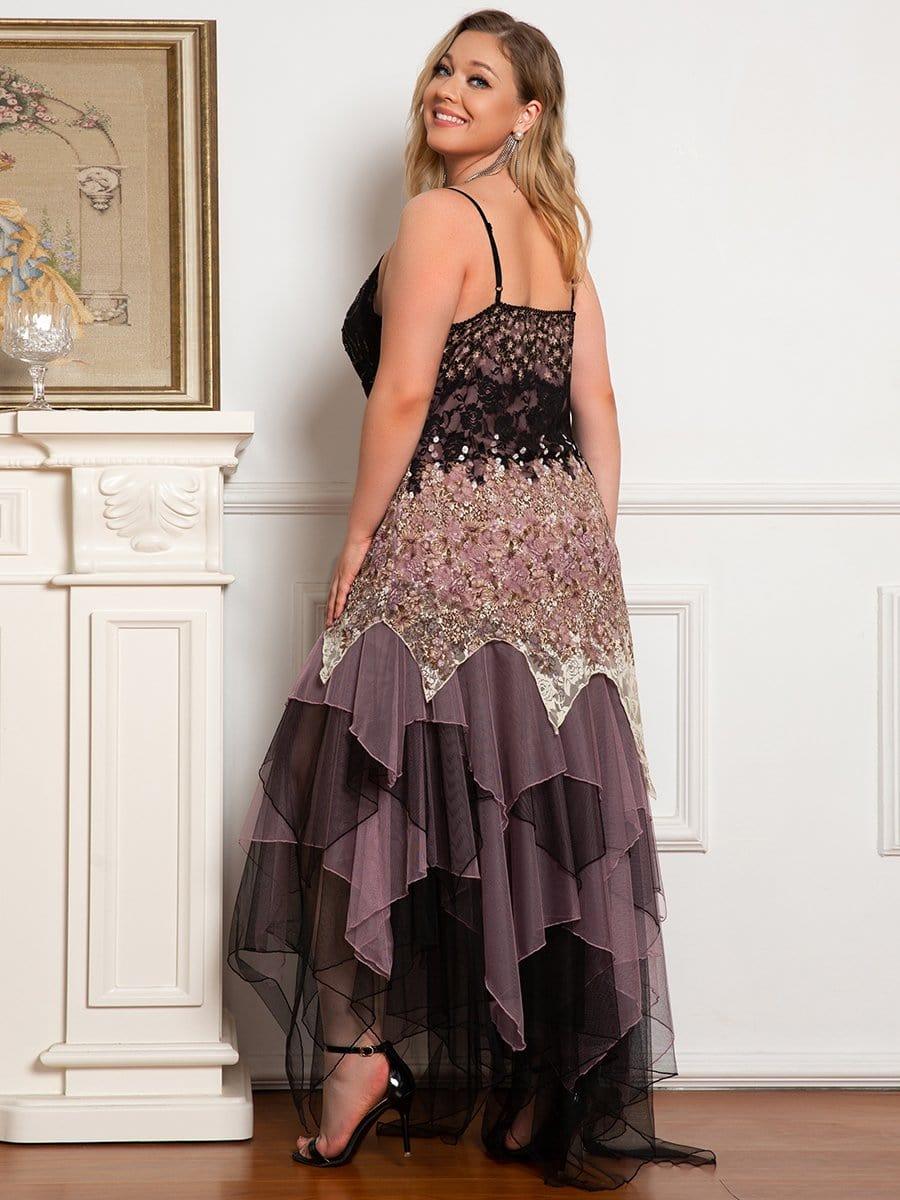 Sexy V Neck Irregular Hem Plus Size Prom Dresses(Final Sale) - Image 12