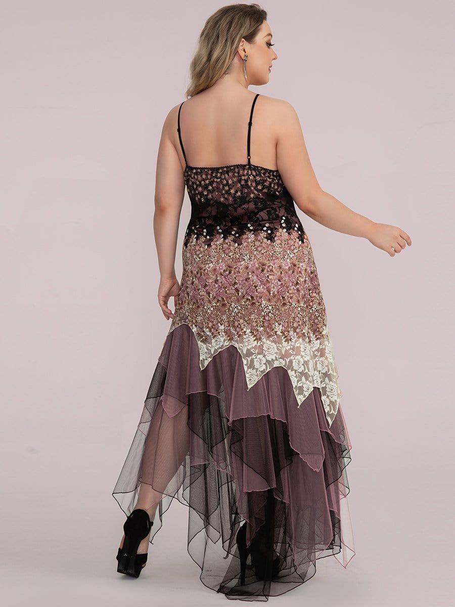 Sexy V Neck Irregular Hem Plus Size Prom Dresses(Final Sale) - Image 16