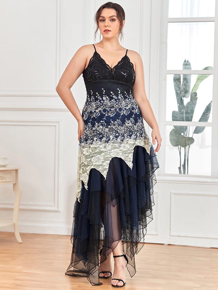 Sexy V Neck Irregular Hem Plus Size Prom Dresses(Final Sale) - Image 20