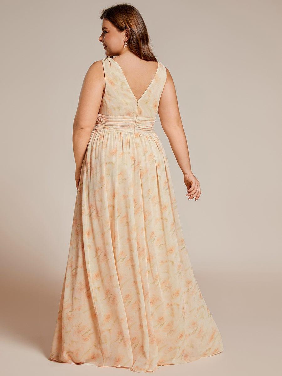 ever HUSH|V Neck Sleeveless Pleated Chiffon Evening Dress - Image 145