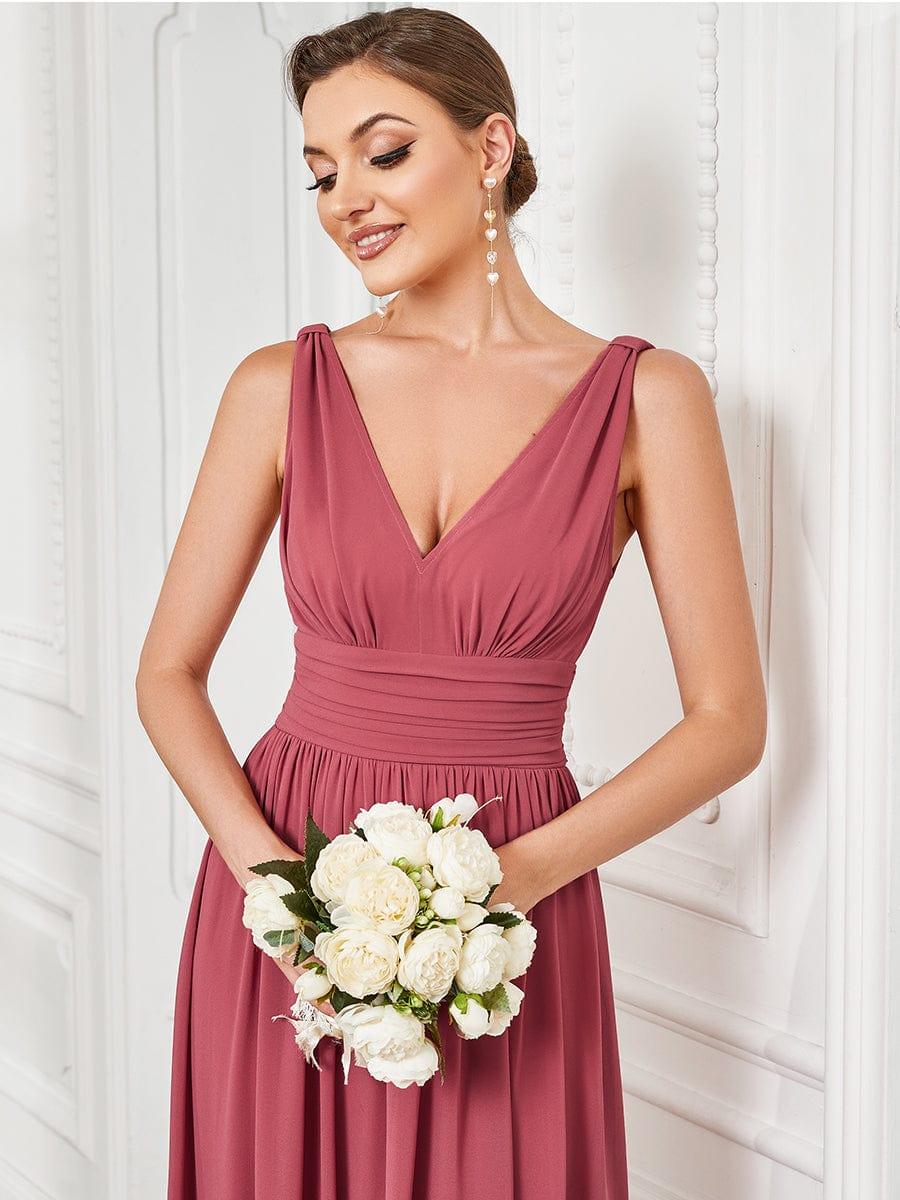 ever HUSH|V Neck Sleeveless Pleated Chiffon Evening Dress - Image 87