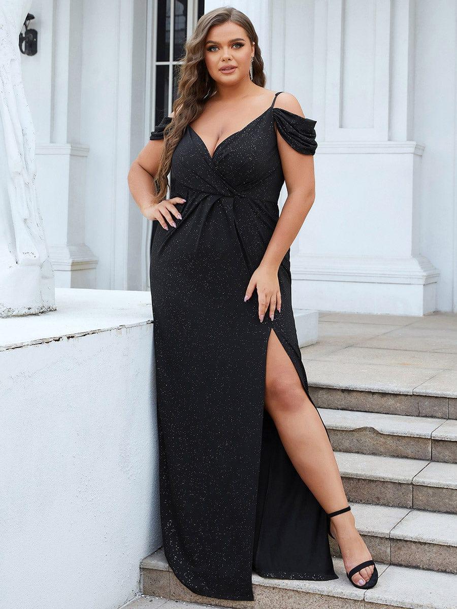 Spaghetti Straps Cold Shoulder Maxi Wedding Guest Dress(Final Sale) - Image 5