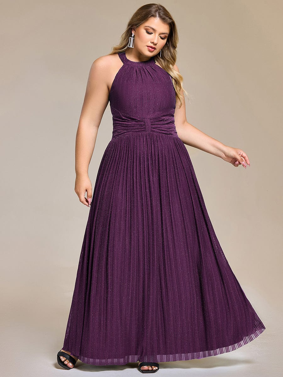 ever EVERLAINE|Sparkle Halter Neck Formal Dress with A-line Silhouette In Pink - Image 11