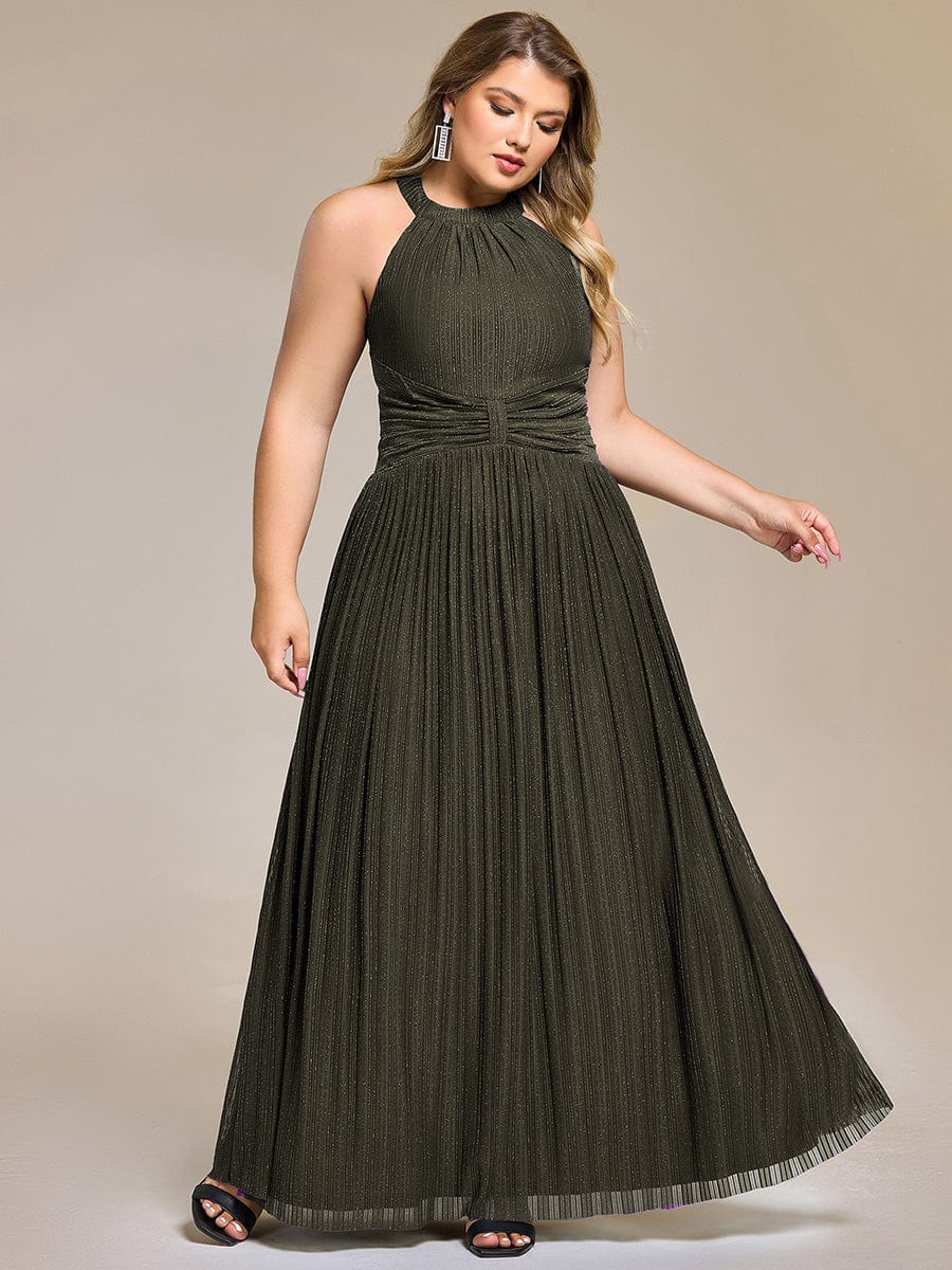 ever EVERLAINE|Sparkle Halter Neck Formal Dress with A-line Silhouette In Pink - Image 16