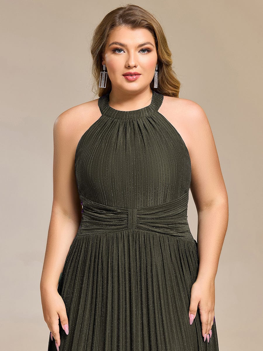 ever EVERLAINE|Sparkle Halter Neck Formal Dress with A-line Silhouette In Pink - Image 18