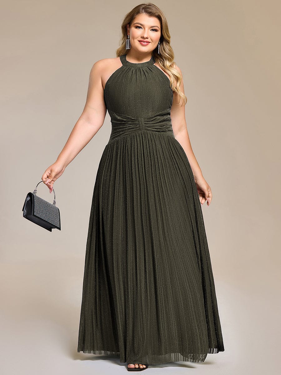 ever EVERLAINE|Sparkle Halter Neck Formal Dress with A-line Silhouette In Pink - Image 19