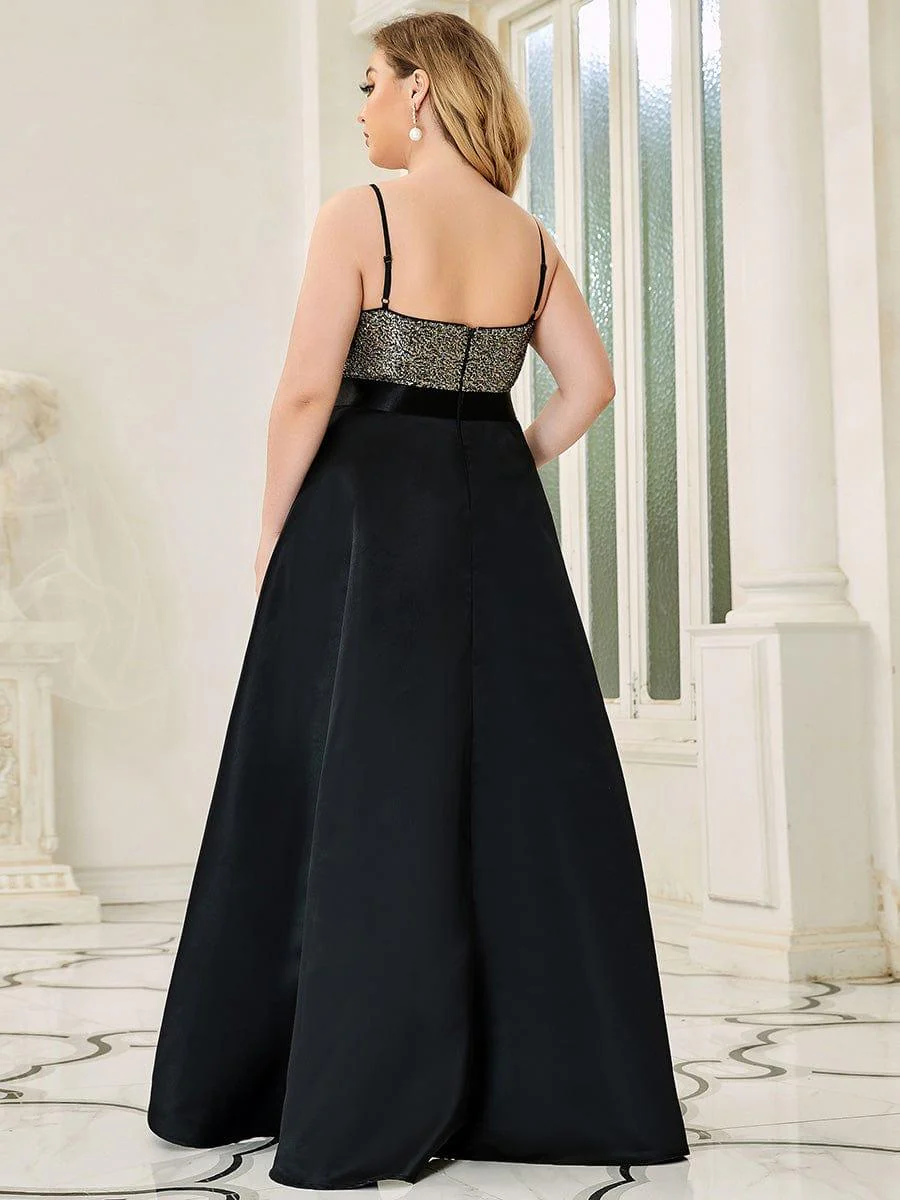 pretty ALYNA|Sparkly Plus Size Prom Dresses for Women with Irregular Hem - Image 22