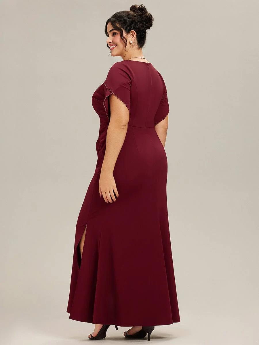 ever EZRA|Thigh-High Slit Tulip Sleeve Evening Dress - Image 10